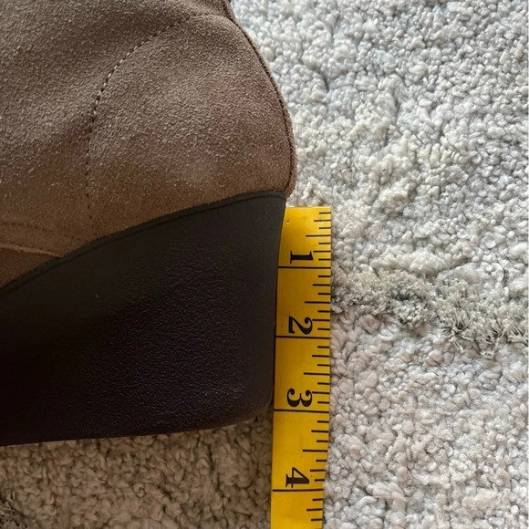 Donald J Pliner Makko bootie ankle boots lace up chunky wedge brown taupe 10 - Picture 11 of 15